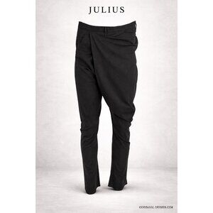 JULIUS Fold Over Waistband Trousers Black Size4 Made n Japan Avant-Garde US32/33